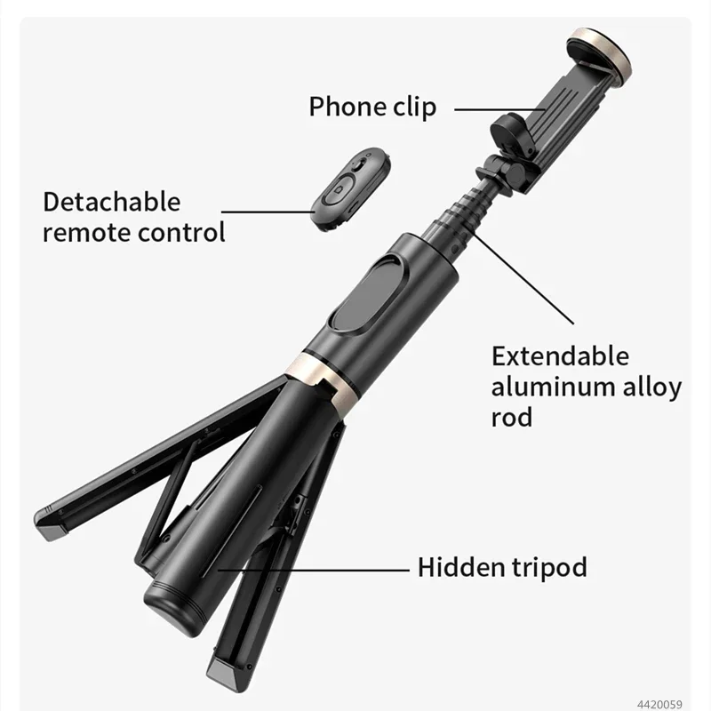 Photography With Iphone 15 - Foldable Bluetooth Selfie Stick Wireless Tripod