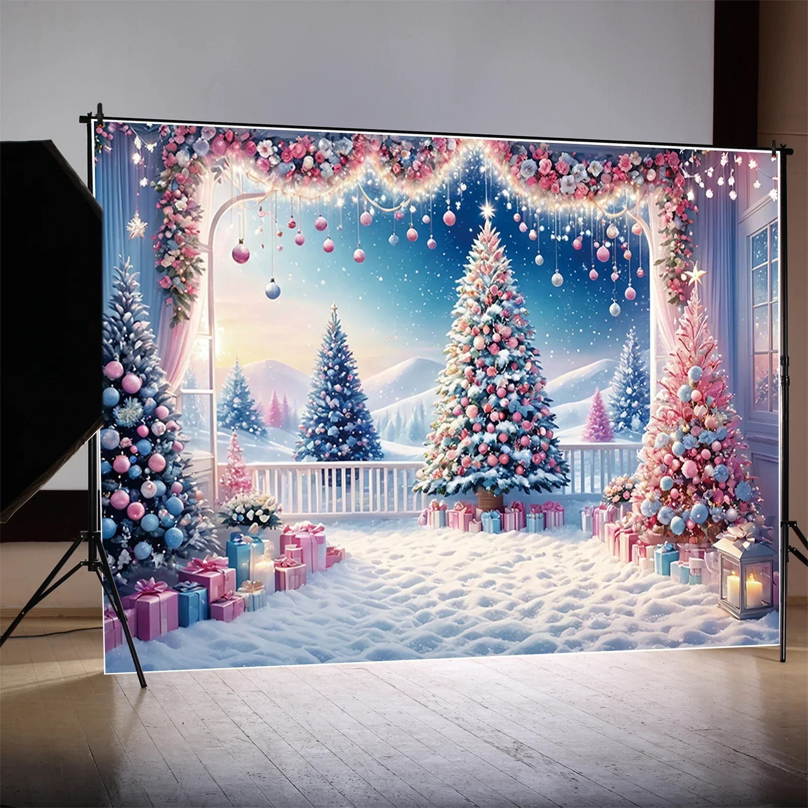 Photography Backdrop Muslin - Christmas Tree Background Winter Backdrop Xmas