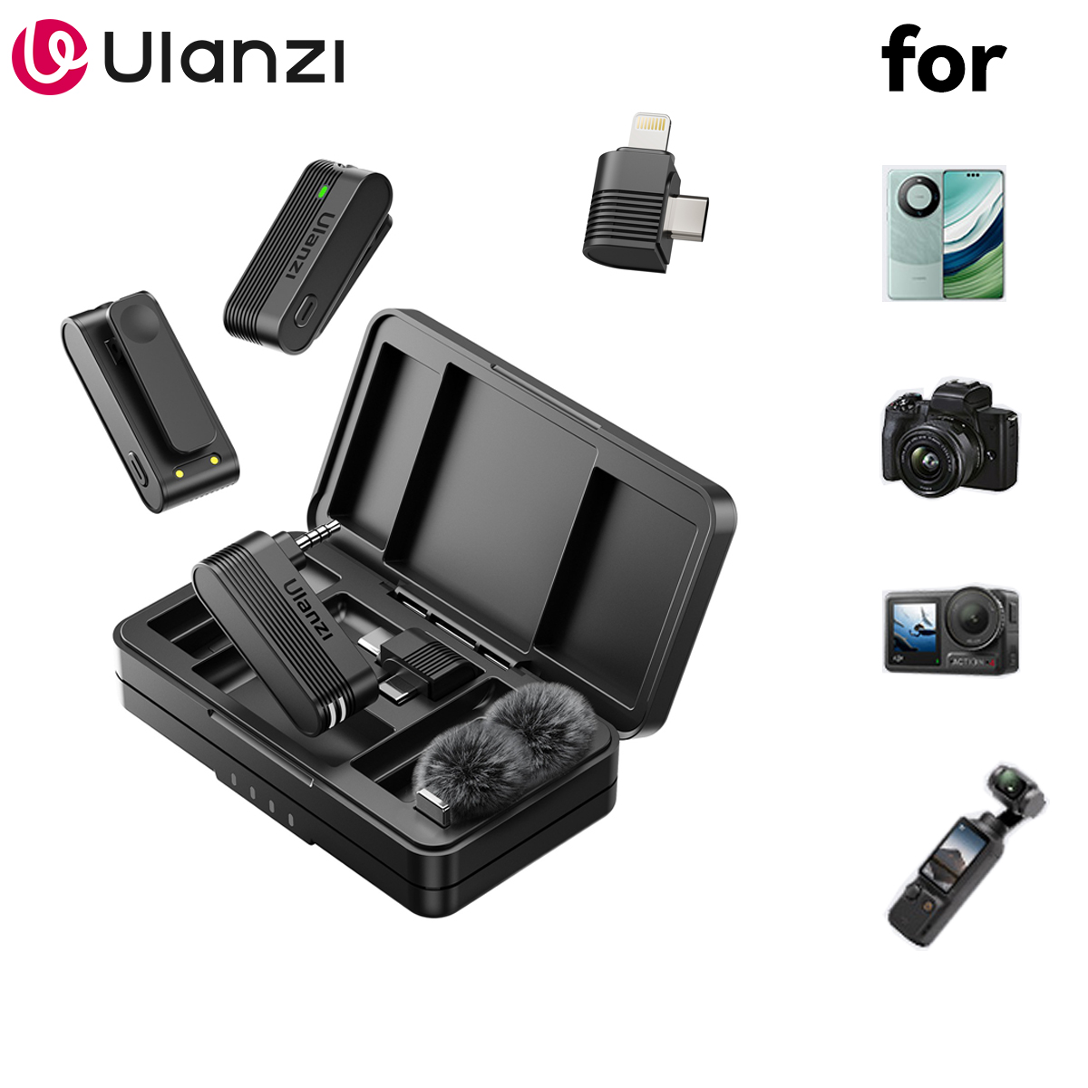 Xiaomi Photography Kit - Ulanzi A100 Microphone Smartphone Wireless Lavalier