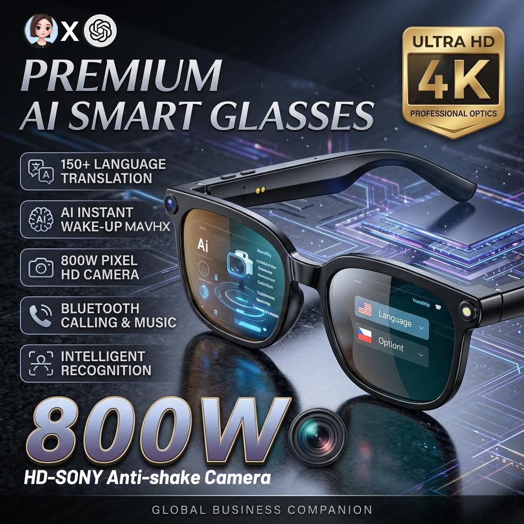 2026 4K 8MP Smart Glasses Men  - Photography Videography recension och pris