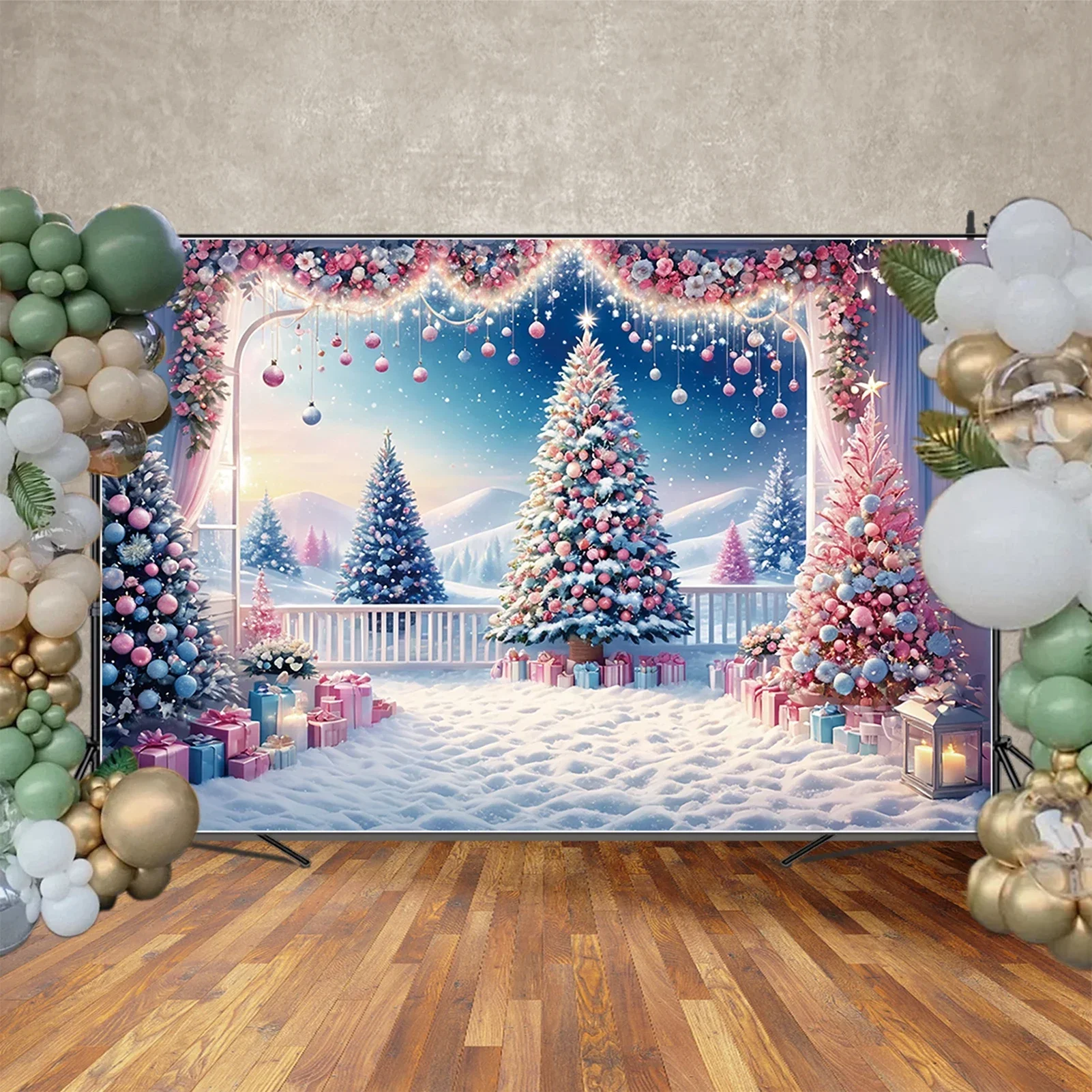 Christmas Tree Background Wint - Photography Backdrop Muslin recension och pris