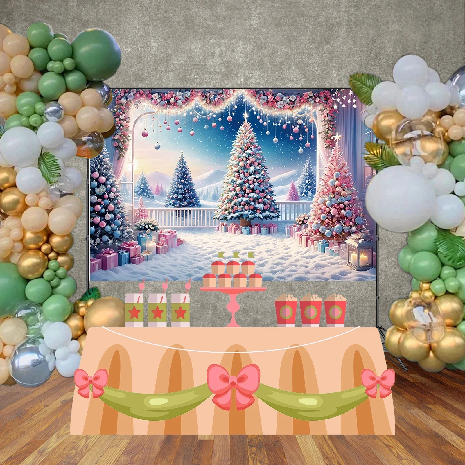 Christmas Tree Background Wint - Photography Backdrop Muslin recension och pris