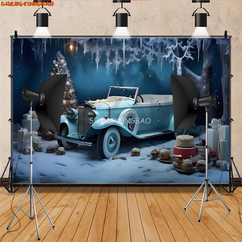 SHENGYONGBAO Christmas Day Wre - Photography Backdrop Muslin recension och pris