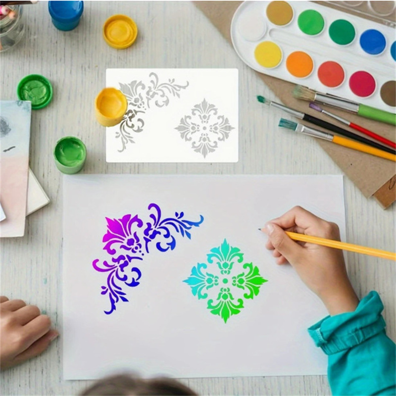 6Pcs Floral Corner Stencils fo - Photography Angle recension och pris