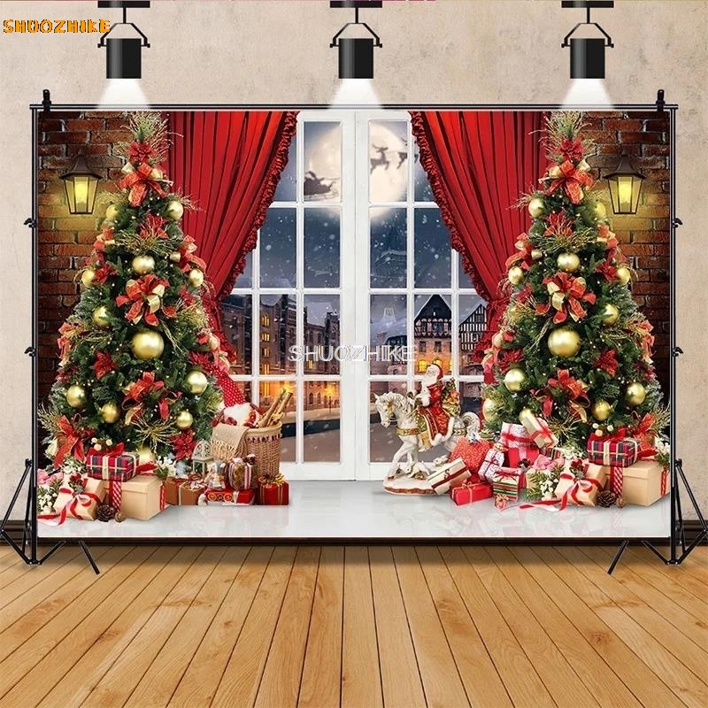 SHUOZHIKE Christmas Tree Flowe - Photography Backdrop Muslin recension och pris