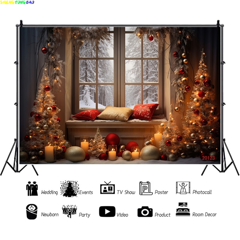 Vinyl Custom  Christmas Day Fi - Photography Backdrop Muslin recension och pris