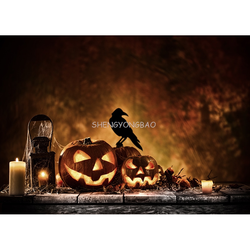 Halloween Backdrop Pumpkin Lan - Photography Backdrop Muslin recension och pris
