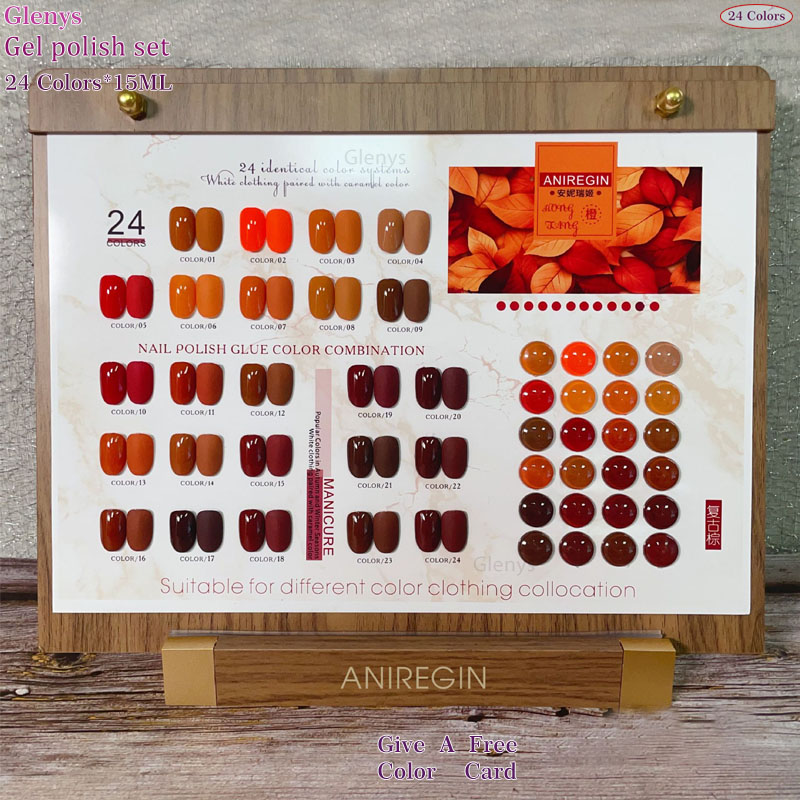 Vintage Brown 24 Color Nail Po - Color Checker Card recension och pris