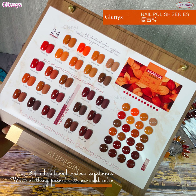Vintage Brown 24 Color Nail Po - Color Checker Card recension och pris