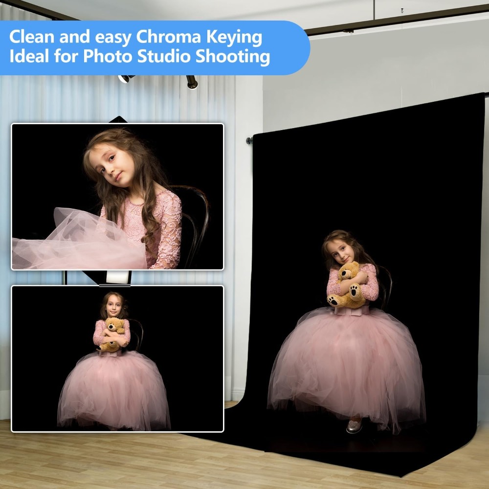 Black Background for Photograp - Photography Backdrop Muslin recension och pris