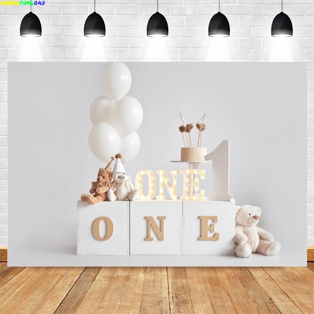 Pink Gold Balloon Girl First B - Photography Backdrop Muslin recension och pris
